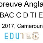 Anglais, BAC séries C-D-TI-E, année 2017, Cameroun