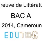 Littérature, BAC série A, année 2014, Cameroun