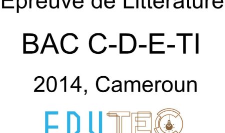 Littérature, BAC séries C-D-E-TI, année 2014, Cameroun